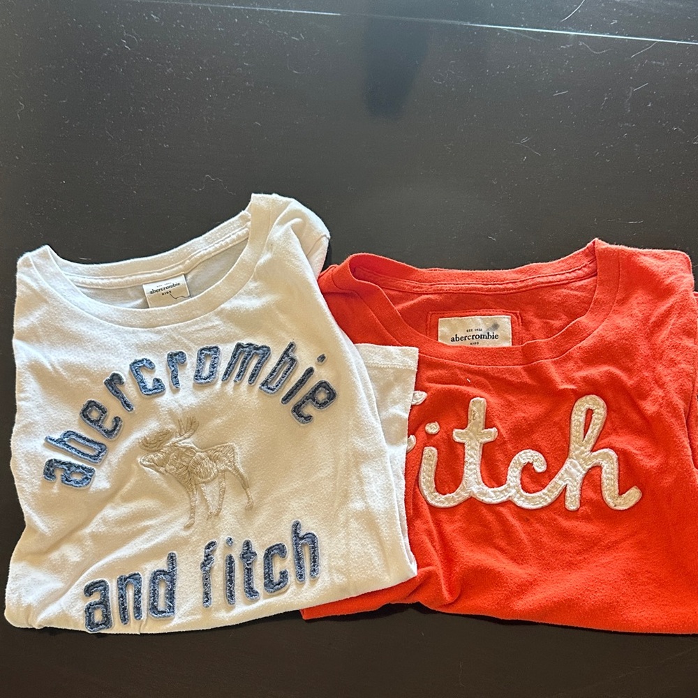 Abercrombie & Fitch Kids Two-Pack Graphic Tees - White & Orange